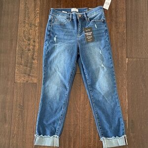 NWT Nicole Miller Heritage SoHo Blue Distressed high rise ankle slim Jeans